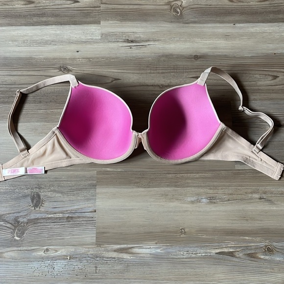 PINK Victoria’s Secret Wear Everywhere Lightly Lined T-Shirt Bra Nude Size 34DD - Picture 6 of 10